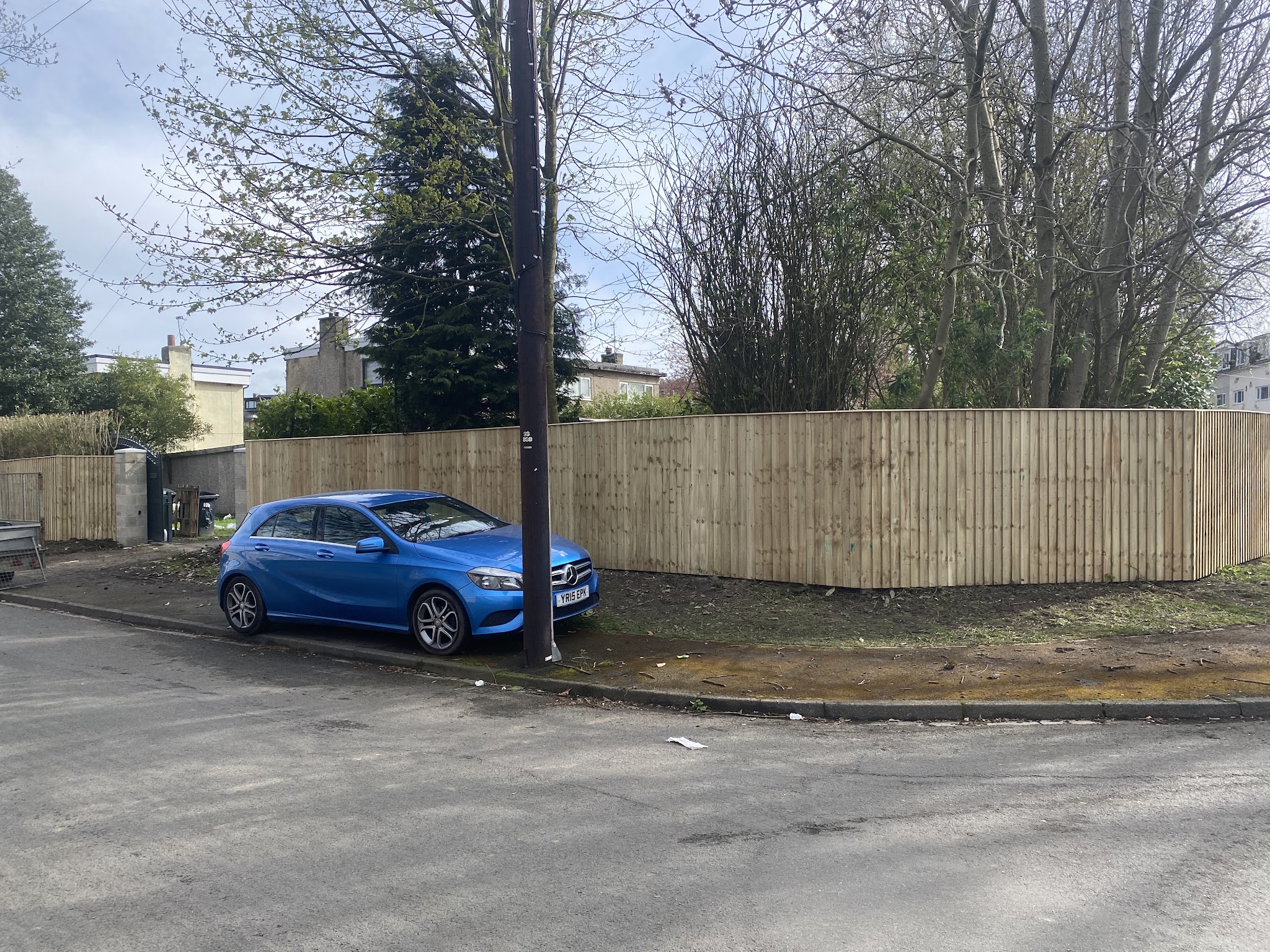 Finished timber fencing along the edge of a residential garden